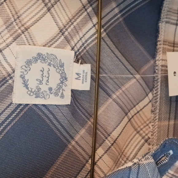 Francescas Collection, blue/gray plaid, long. Never worn, size Medium - Picture 2 of 5